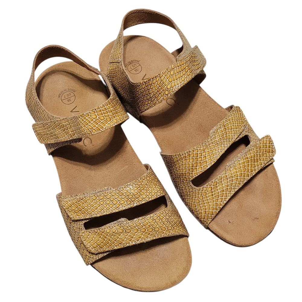 Vionic Valencia Women's Orthaheel Sandal Snakeskin With Adjustable Straps Size 7